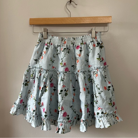 Hill House Home Pond Floral Linen Paz Skirt - Picture 4 of 7
